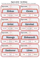Vorschau - Spiele - Sag es nicht! – Thema Zirkus | Sprachspiel Deutsch | Wortschatz & Sprechen - Seite 1