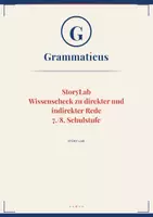 Vorschau - Unterrichtsreihen - StoryLab - Direkte & indirekte Rede | Wissenscheck & Lernzielkontrolle – Deutsch Sekundarstufe I - 6./7./8. Klasse / Schulstufe - Deckblatt
