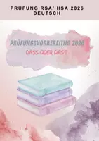 Vorschau - Arbeitsblätter - Arbeitsblätter "Das oder dass"? RSA / HSA 2026 - Deckblatt