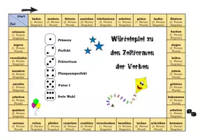 Vorschau - Spiele - Würfelspiel Zeitformen - Deckblatt