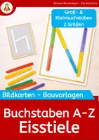 Vorschau - Fördermaterial/Inklusion - Buchstaben, Ziffern /Mengen mit Eisstielen legen - Deckblatt