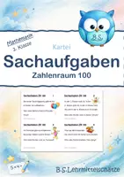 Vorschau - Stationenlernen - Sachaufgaben Kartei ZR 100 - Deckblatt