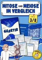 Vorschau - Arbeitsblätter - Mitose und Meiose im Vergleich (Einführung / Phasen / Ablauf / Vergleich / Kreuzworträtsel / Biologie) - Deckblatt