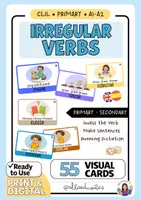 Vista previa - Refuerzo / NEE / Materiales de apoyo - Irregular verbs (Flashcards/LLavero) - Portada