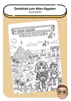 Vorschau - Arbeitsblätter - Deckblatt zum Alten Ägypten - Ausmalbild - Deckblatt