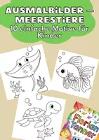 Vorschau - Mal- und Bastelvorlagen - Meerestiere Ausmalbilder – 10 Motive - Deckblatt