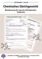 Vorschau - Stundenentwürfe - Verlaufsplan Le Chatelier Temperatur - Deckblatt