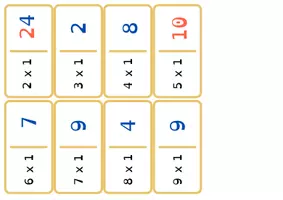 Aperçu - Apprentissages en autonomie - Multiplication - Dominos des multiplications - Page 1