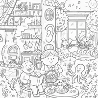 Vorschau - Arbeitsblätter - Wimmelbild mit Gucklochmethode zum Anlaut O mit differenziertem Material für die Klassen 1 bis 3 - Seite 1