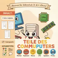 Vorschau - Arbeitsblätter - Computer-Teile und Komponenten-Hardware kennenlernen - Deckblatt