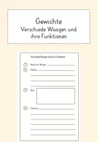 Vorschau - Arbeitsblätter - Gewichte - Verschiedene Waagen - Deckblatt