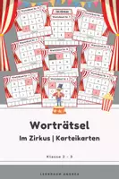 Vorschau - Stationenlernen - Zirkus Worträtsel – Buchstaben ordnen | Karteikarten Deutsch 2.-3. Klasse - Deckblatt