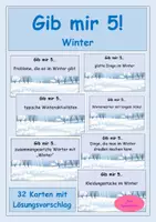 Vorschau - Stundenentwürfe - Gib mir 5 - Winter - Sprachspiel - Wortschatzkarten - Give me five - Deckblatt