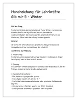 Vorschau - Stundenentwürfe - Gib mir 5 - Winter - Sprachspiel - Wortschatzkarten - Give me five - Seite 1
