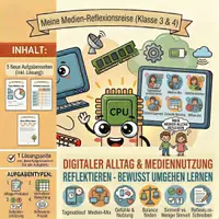 Vorschau - Arbeitsblätter - Digitaler Alltag Mediennutzung Reflexion Volksschule 3. 4. Klasse - Deckblatt