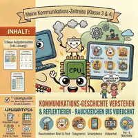 Vorschau - Arbeitsblätter - Kommunikation Früher Heute Geschichte Volksschule 3. 4. Klasse - Deckblatt