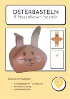 Vorschau - Mal- und Bastelvorlagen - Osterbasteln Grundschule: 7 Hasenboxen basteln - Deckblatt