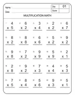 Aperçu - Tests - Math Worksheet Addition - Page de couverture