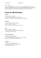 Vorschau - Arbeitsblätter - Criteria of British Legends / Kriterien Britischer Legenden - Deckblatt