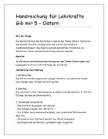 Vorschau - Spiele - Gib mir 5 - Ostern - Wortschatzspiel - Give me five - Seite 1