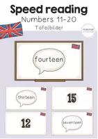 Vorschau - Präsentationen/Tafelbilder - Numbers 11-20: Speed reading (Blitzlesen) - Deckblatt