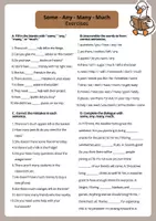 Vorschau - Arbeitsblätter - Some/Any/Much/More | Worksheet - Deckblatt