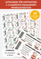 Vorschau - Spiele - Gutscheine für Kinder zu Weihnachten & Advent | 20 Vorlagen | Belohnungssystem | Motivation & Classroom Management - Deckblatt