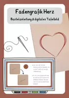 Vorschau - Mal- und Bastelvorlagen - Fadengrafik Herz - Bastelanleitung und digitales Tafelbild - Deckblatt