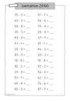Vorschau - Arbeitsblätter - Zahlenraum 100 - Subtraktion ohne ZÜ - Minusrechnen - 2. Klasse - Seite 3