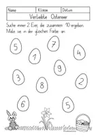 Vorschau - Arbeitsblätter - Zahlen, Mengen und Rechnen zu Ostern - ZR 10 🐣 - Seite 1