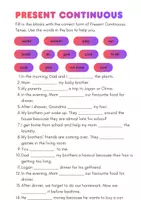 Vorschau - Arbeitsblätter - Present Continuous/Progressive | Worksheet - Deckblatt