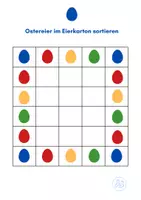 Vorschau - Stationenlernen - Ostereier im Eierkarton sortieren - Deckblatt