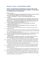 Vorschau - Klassenarbeiten - Donald Trump's Farewell Address 2021 - Analysis / Abschiedsrede (Probeklausur / Klausur Q1/Q2) - Seite 1