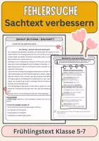 Vorschau - Arbeitsblätter - Sachtext verbessern – Fehlersuche Frühling (Klasse 5–7) | Arbeitsblätter Deutsch - Deckblatt
