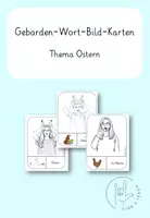 Vorschau - Bildkarten - Gebärden-Wort-Bild-Karten - Ostern - Gebärdensprache - Deckblatt