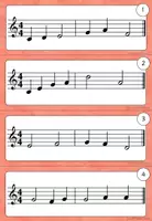Vorschau - Aufgabenkarten - Notenlehre - Praxiskarten mit einfachen Melodien zum Nachspielen - Tonleiter ~ Grundschule Musik - Seite 2