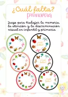 Vista previa - Juegos / Gamificación - Juego ¿cuál falta? primavera para infantil y primaria - Portada