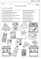 Vorschau - Arbeitsblätter - DaZ / DaF - Einkaufen - Lesen und Anmalen (differenziertes Arbeitsblatt) - Seite 2