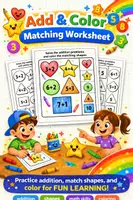 Aperçu - Feuilles d'exercices - Addition Matching Worksheet - Page de couverture