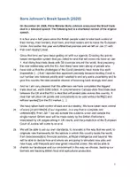 Vorschau - Klassenarbeiten - Boris Johnson's Brexit Speech - Analysis (Probeklausur / Klausur Q1/Q2) - Seite 1