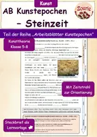 Vorschau - Arbeitsblätter - Kunst AB Kunstepochen: Steinzeit (Klasse 5-8) - Deckblatt