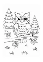 Vorschau - Mal- und Bastelvorlagen - Ausmalbild Eule im Wald – kreative Malvorlage für Kindergarten & Grundschule 🦉🌲 - Deckblatt