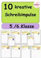 Vorschau - Arbeitsblätter - ✏️ 10 Schreibimpulse für die 5. & 6. Klasse – Kreativ & Einsatzbereit - Deckblatt