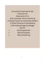 Vorschau - Unterrichtsreihen - 🧩 10 Moralische Dilemmata für den Ethikunterricht (Kl.10-13) - Seite 1