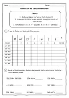 Vorschau - Arbeitsblätter - Runden / Zahlenraum 1 000 000 / 1 Millionen / Einführung - Seite 1
