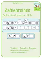 Vorschau - Stationenlernen - Klettmappen Zahlenreihen (ZR 20) - Deckblatt