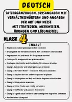 Vorschau - Arbeitsblätter - Satzergänzungen: Ortsangaben mit Verhältniswörtern und Angaben der Art und Weise mit Strategien, Merkwissen, Übungen und Lösungsteil Klasse 4 - Deckblatt