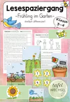 Vorschau - Arbeitsblätter - Lesespaziergang: Frühling im Garten (Kl.3-4) - Deckblatt
