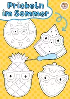 Vorschau - Arbeitsblätter - Prickelbilder Sommer, Prickeln im Sommer, Lustiges Obst mit Sonnenbrillen, Anhänger Sommer - Deckblatt