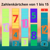 Vorschau - Fördermaterial/Inklusion - Zahlenkarten 1-15 mit Größenverhältnissen - Deckblatt